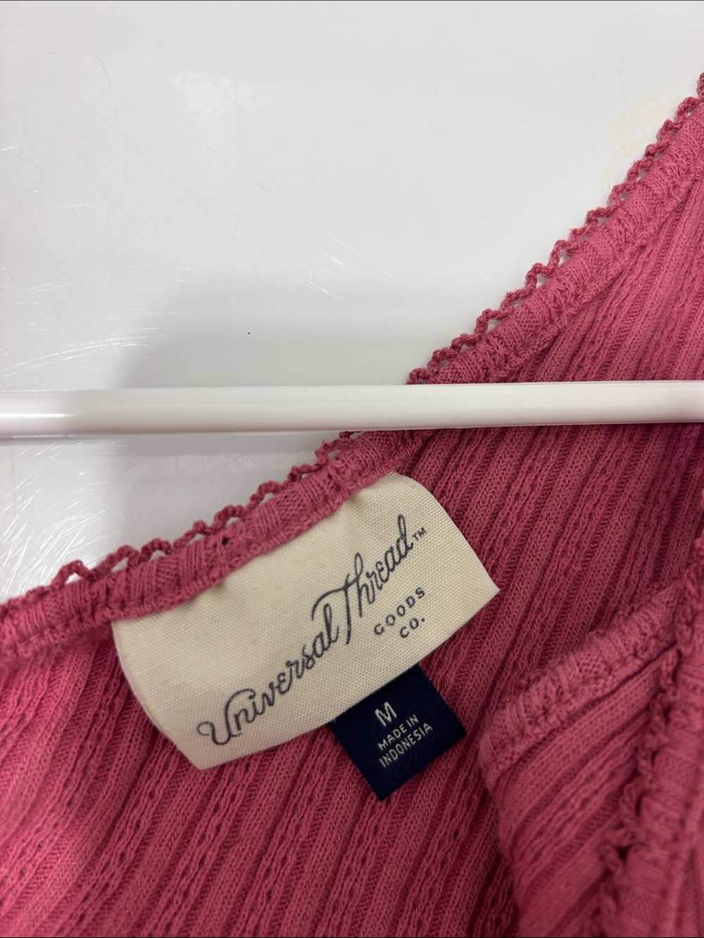 Universal Thread Ribbed V-Neck Tank Top - Raspberry Pink - Picture 3 of 3